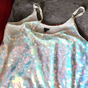 Torrid Mini Iridescent Sequin Fringe Dress